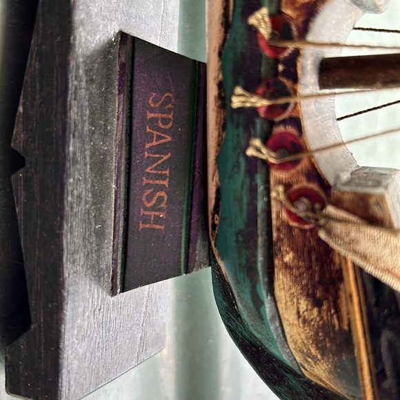 Small ship small replica of a Spanish ship. Measures 10” tall - Picture 2 of 3